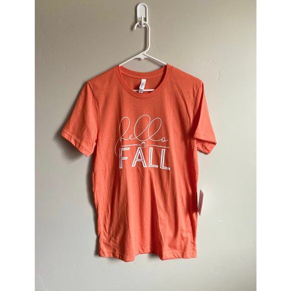 Bella + Canvas “HELLO FALL” Womens Orange Tee - Picture 2 of 5
